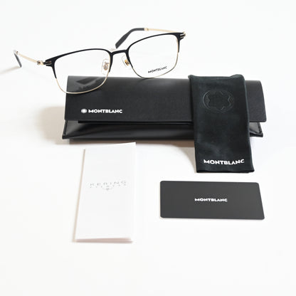 Montblanc MB0314OA 002 Mens Authentic Eyeglasses Black/Gold, 54mm - New