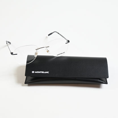 Montblanc MB0283O 001 Mens Authentic Eyeglasses Black/Gold, 55mm - New