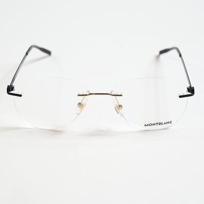 Montblanc MB0283O 001 Mens Authentic Eyeglasses Black/Gold, 55mm - New