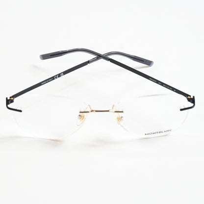 Montblanc MB0283O 001 Mens Authentic Eyeglasses Black/Gold, 55mm - New