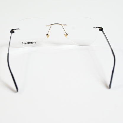 Montblanc MB0283O 001 Mens Authentic Eyeglasses Black/Gold, 55mm - New