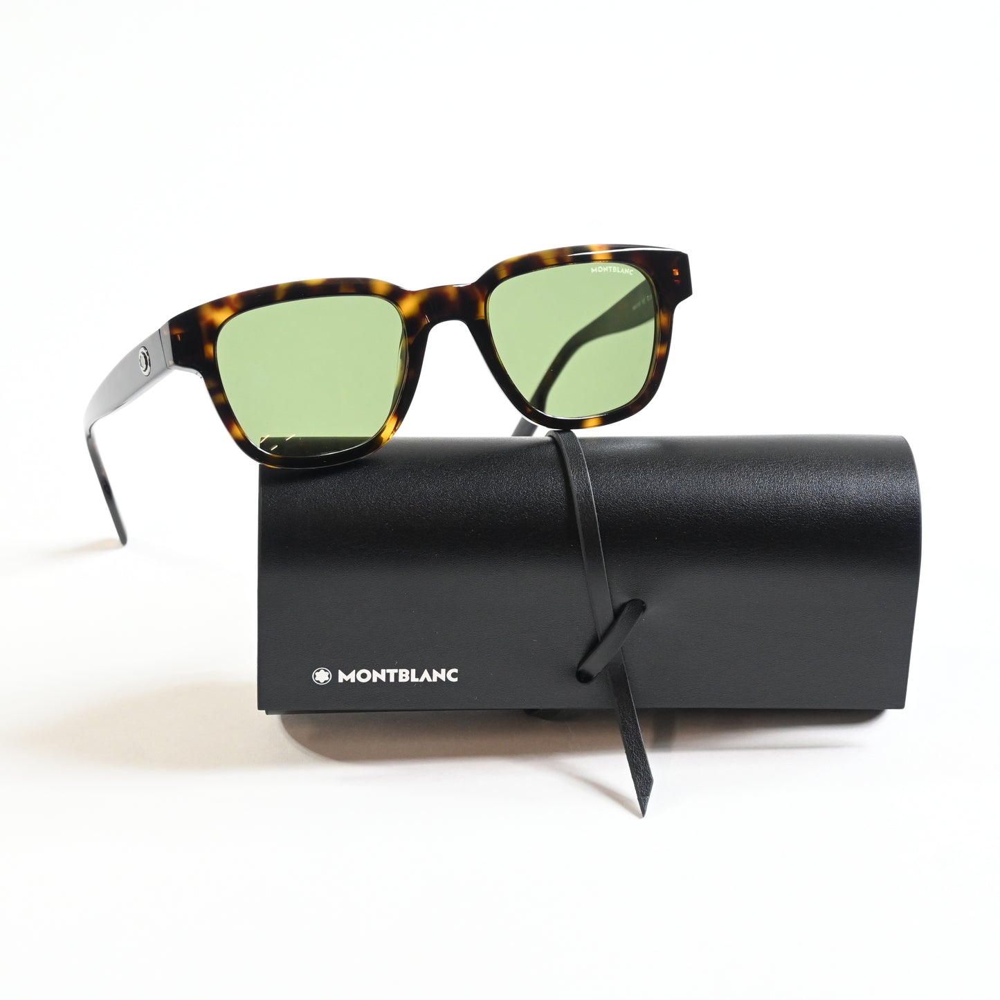Montblanc MB0175S 002 Mens Authentic Sunglasses Havana/Green, 50mm - New