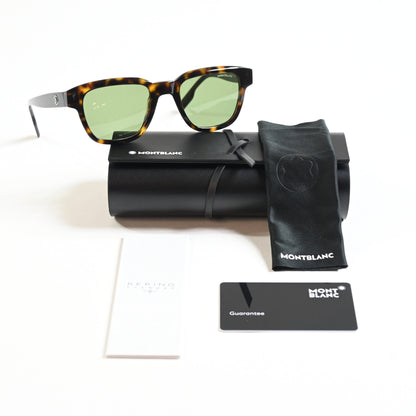 Montblanc MB0175S 002 Mens Authentic Sunglasses Havana/Green, 50mm - New