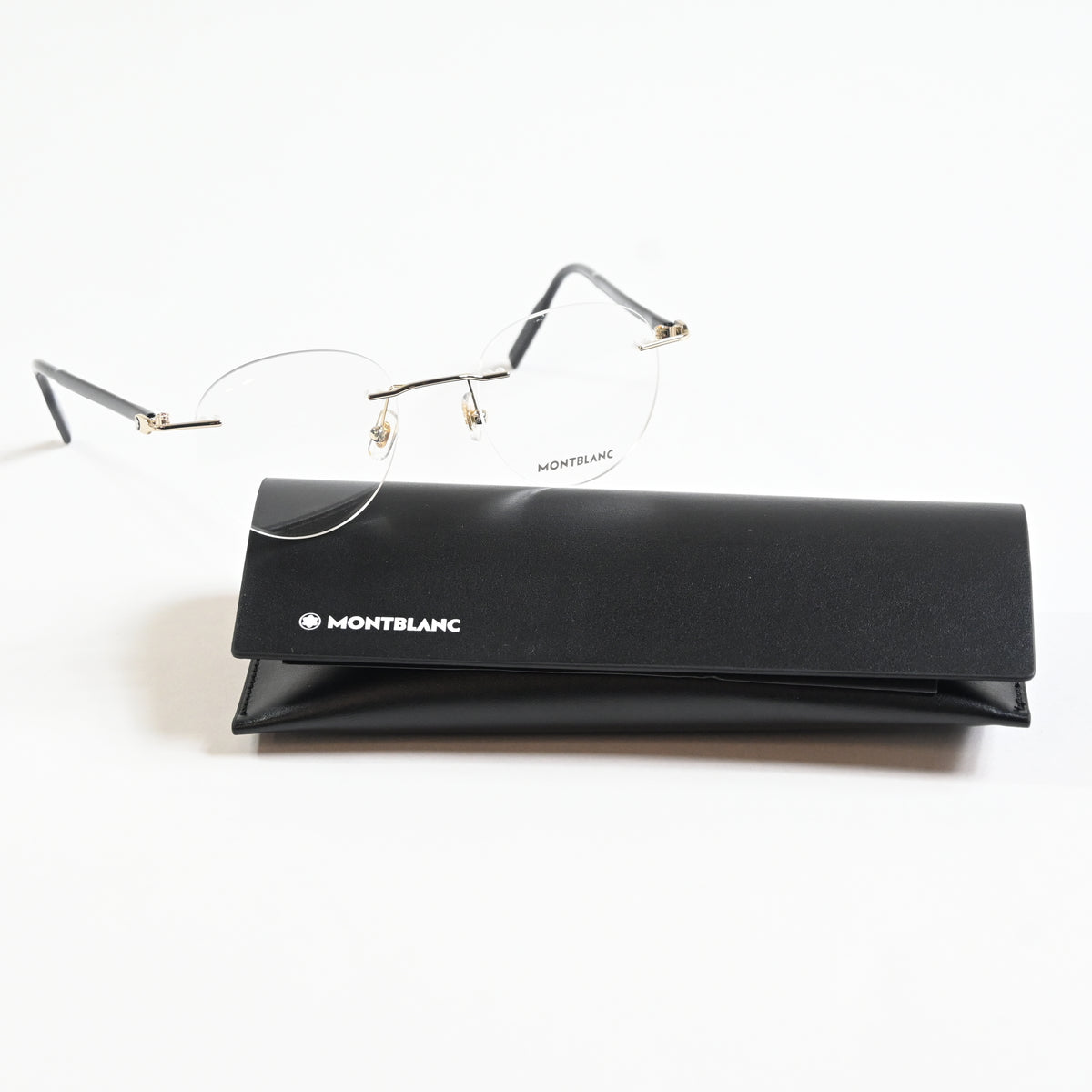Montblanc MB0224O 001 Mens Authentic Eyeglasses Black/Gold, 49mm - New