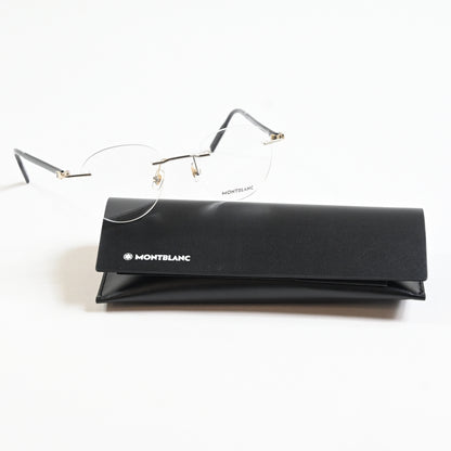 Montblanc MB0224O 001 Mens Authentic Eyeglasses Black/Gold, 49mm - New