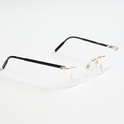 Montblanc MB0224O 001 Mens Authentic Eyeglasses Black/Gold, 49mm - New