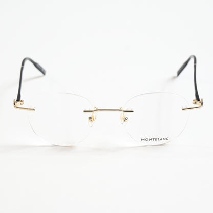 Montblanc MB0224O 001 Mens Authentic Eyeglasses Black/Gold, 49mm - New