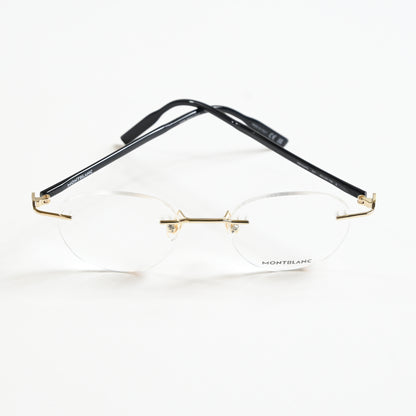 Montblanc MB0224O 001 Mens Authentic Eyeglasses Black/Gold, 49mm - New