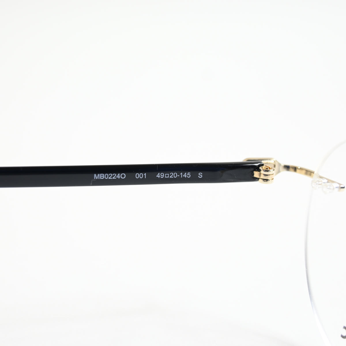 Montblanc MB0224O 001 Mens Authentic Eyeglasses Black/Gold, 49mm - New