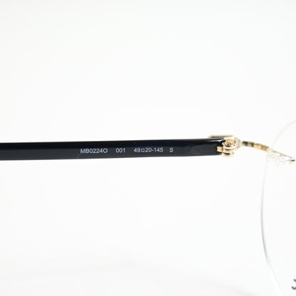 Montblanc MB0224O 001 Mens Authentic Eyeglasses Black/Gold, 49mm - New