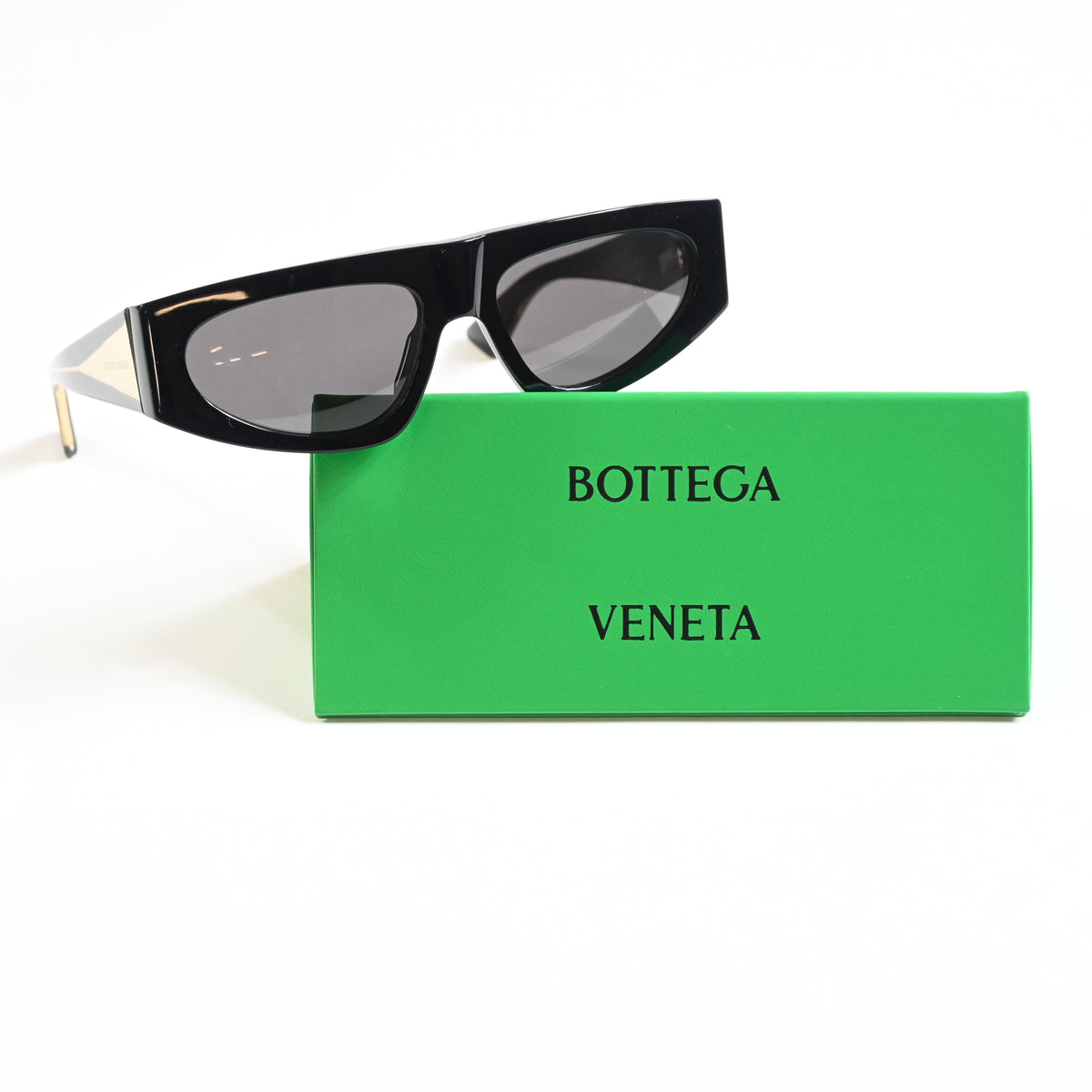 Bottega BV1277S 001 Womens Authentic Sunglasses Black/Gold, 57mm - New