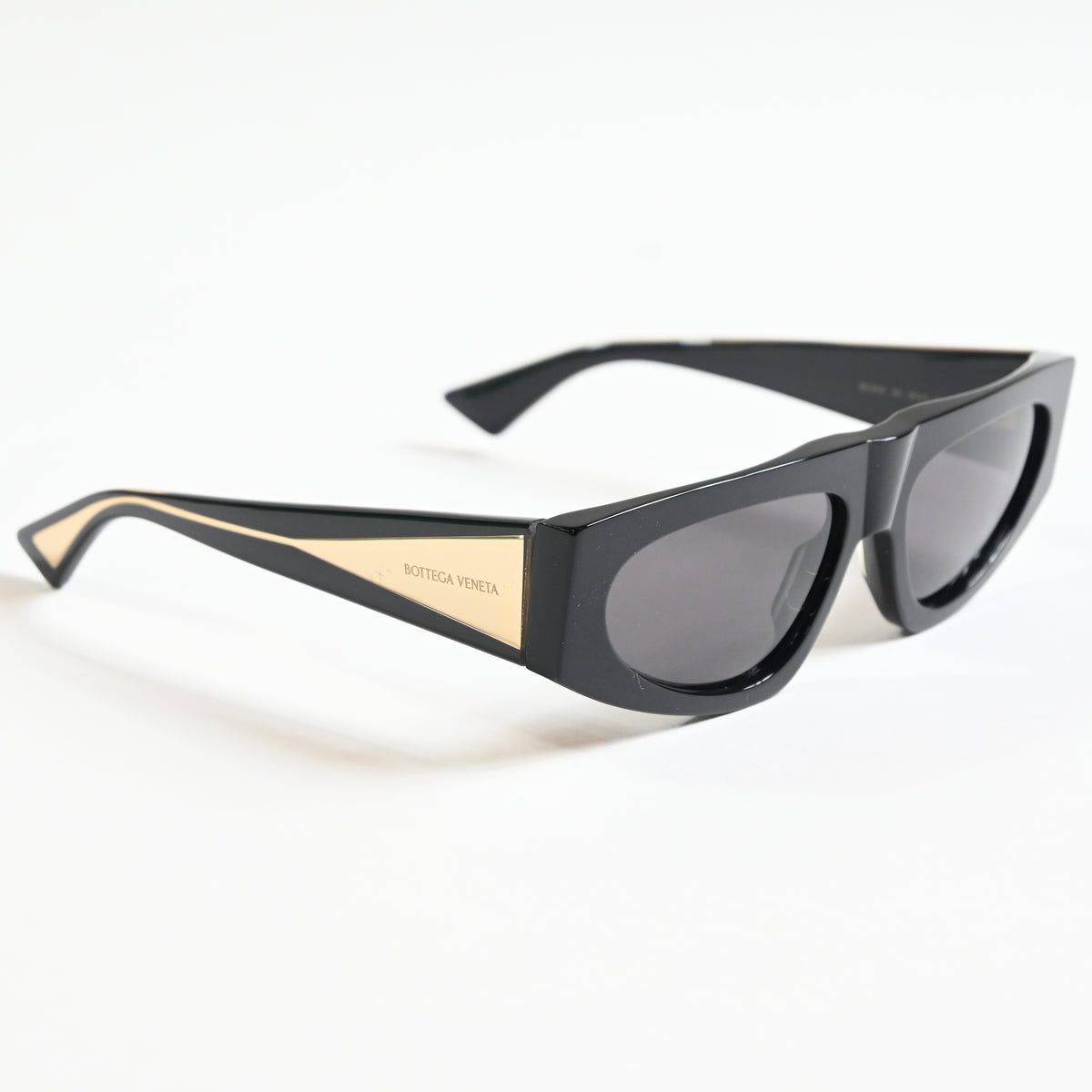 Bottega BV1277S 001 Womens Authentic Sunglasses Black/Gold, 57mm - New