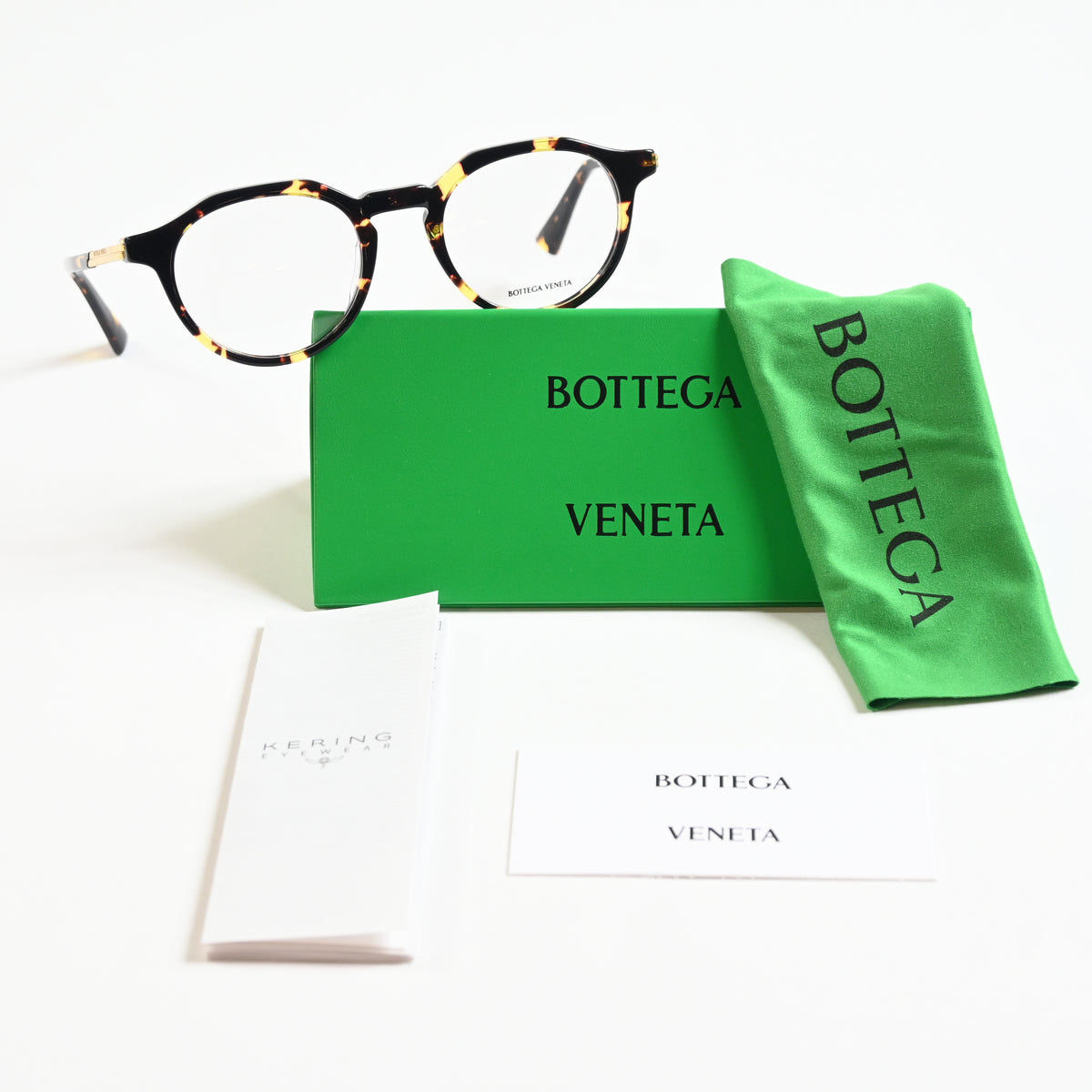 Bottega BV1263O 002 Mens Authentic Eyeglasses Havana/Gold, 48mm - New