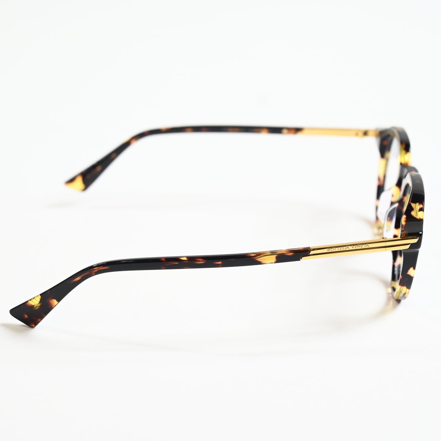 Bottega BV1263O 002 Mens Authentic Eyeglasses Havana/Gold, 48mm - New
