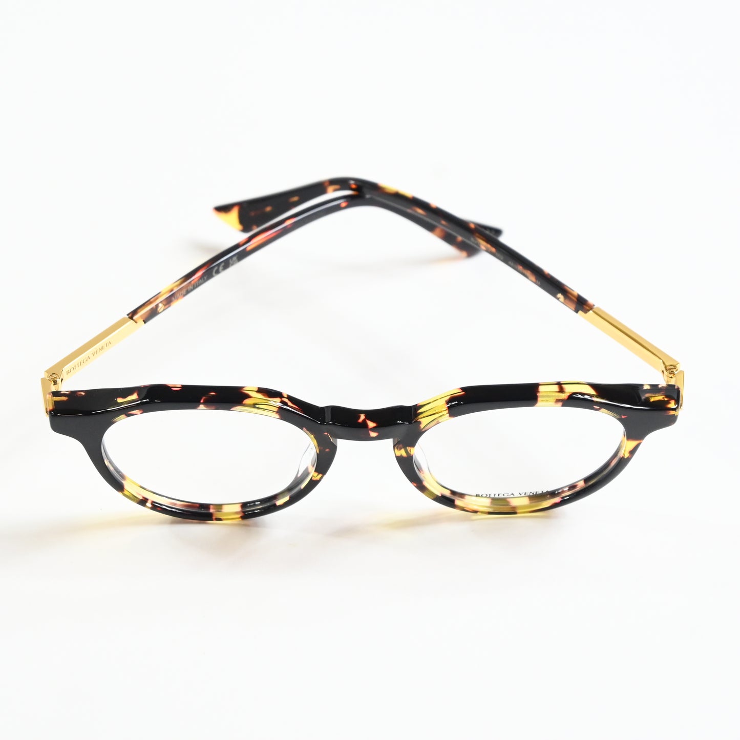 Bottega BV1263O 002 Mens Authentic Eyeglasses Havana/Gold, 48mm - New