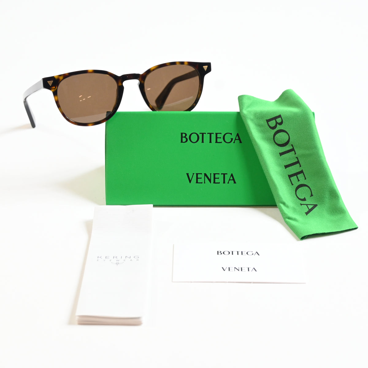 Bottega BV1253S 002 Womens Authentic Sunglasses Havana/Brown, 50mm - New