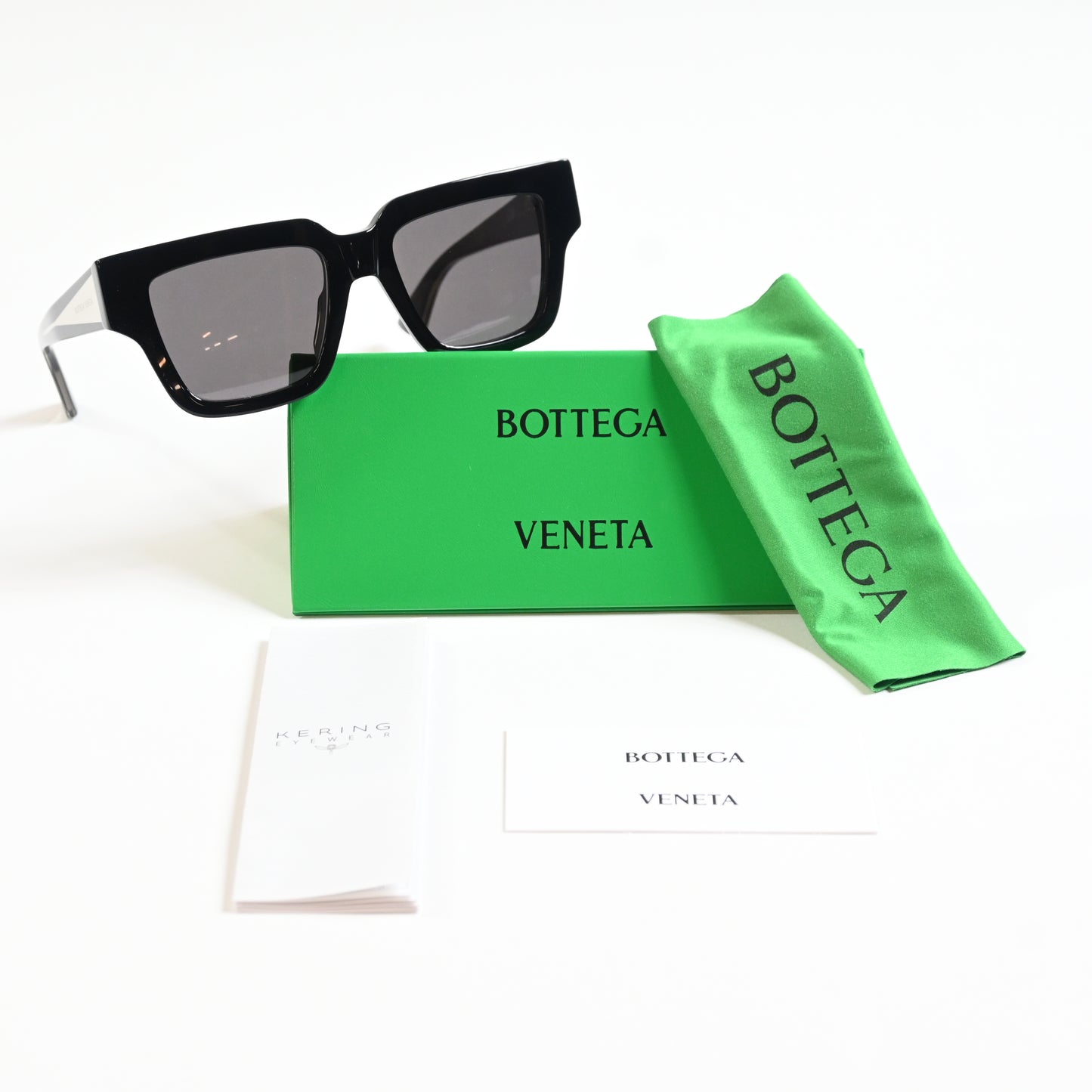 Bottega BV1276S 001 Womens Authentic Sunglasses Black/Silver, 52mm - New