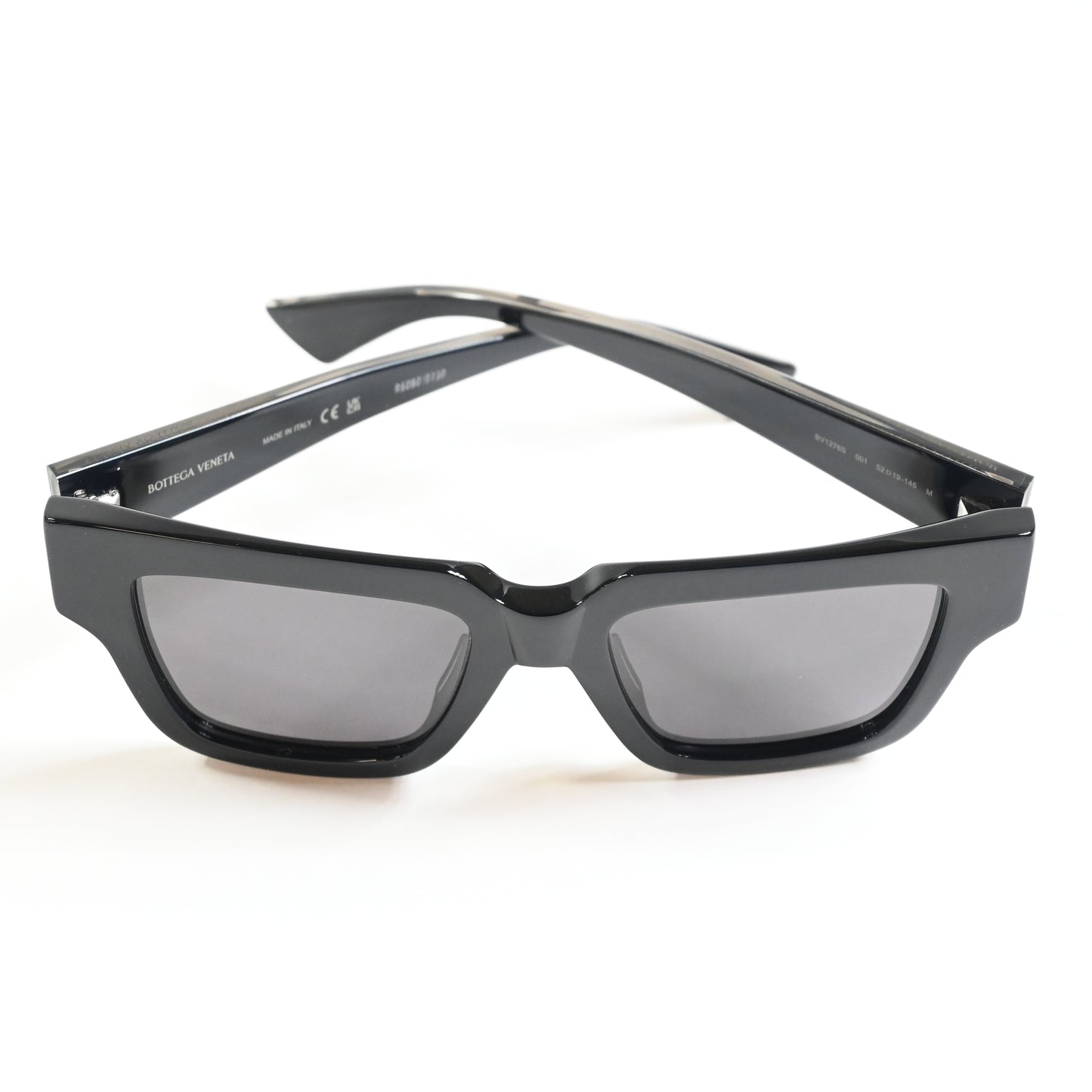 Bottega BV1276S 001 Womens Authentic Sunglasses Black/Silver, 52mm - New