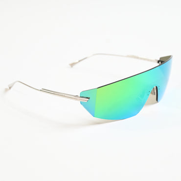 Bottega BV1299S 003 Unisex Authentic Sunglasses Silver/Lime, 99mm - New