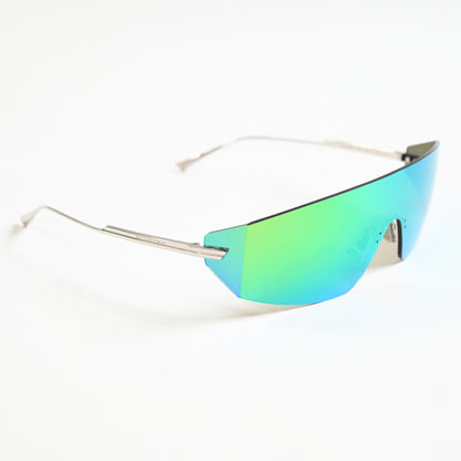 Bottega BV1299S 003 Unisex Authentic Sunglasses Silver/Lime, 99mm - New