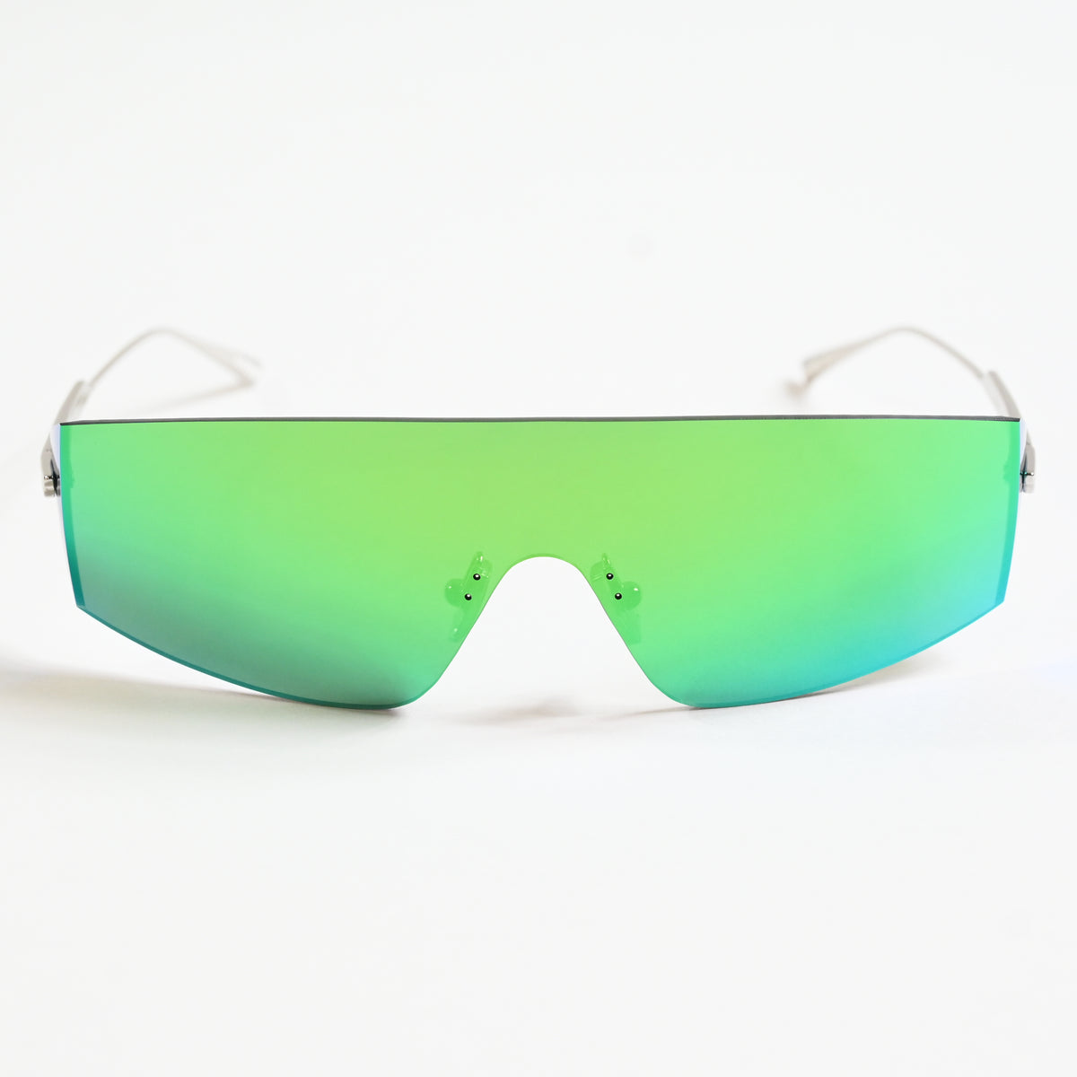 Bottega BV1299S 003 Unisex Authentic Sunglasses Silver/Lime, 99mm - New