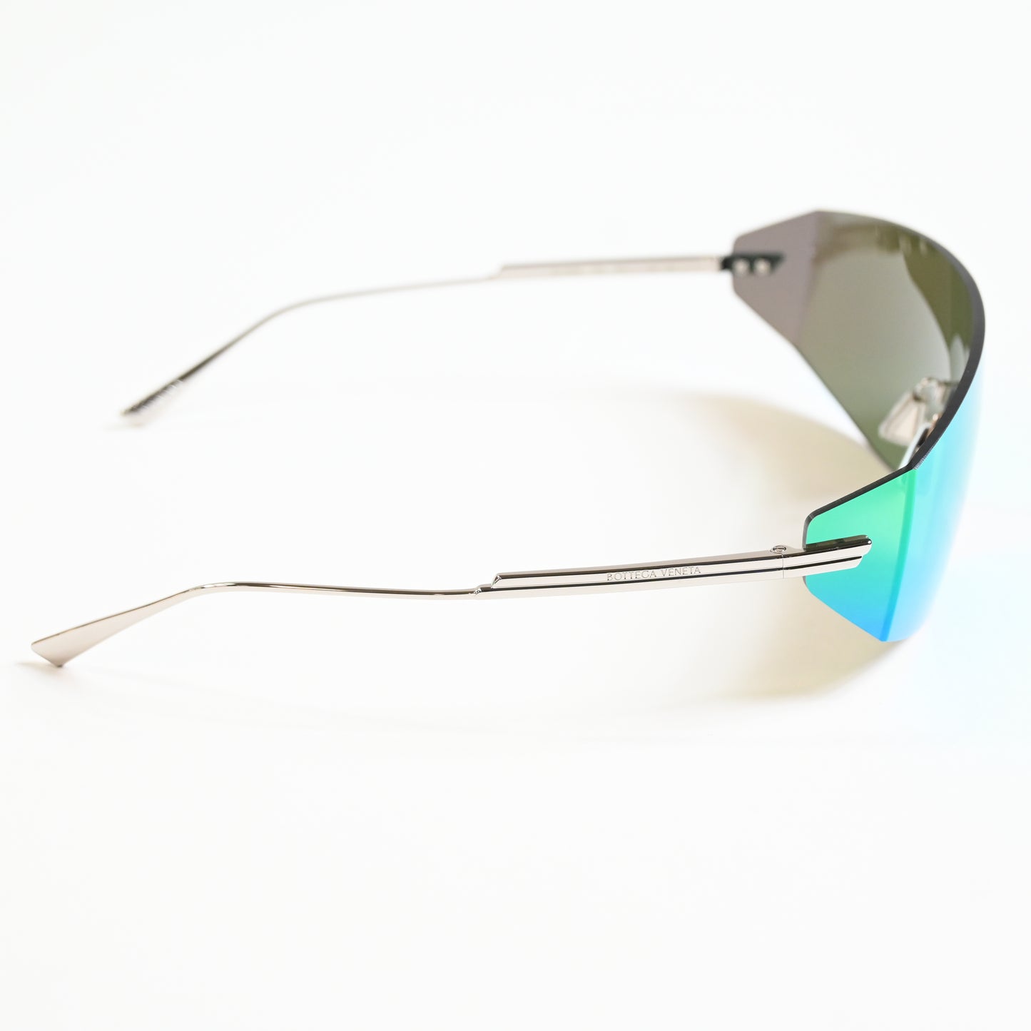 Bottega BV1299S 003 Unisex Authentic Sunglasses Silver/Lime, 99mm - New