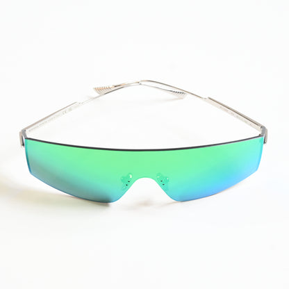 Bottega BV1299S 003 Unisex Authentic Sunglasses Silver/Lime, 99mm - New