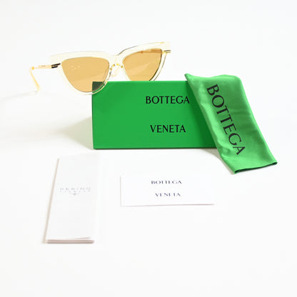 Bottega BV1265S 004 Womens Authentic Sunglasses Clear Yellow/Gold, 54mm - New