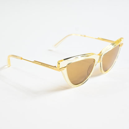 Bottega BV1265S 004 Womens Authentic Sunglasses Clear Yellow/Gold, 54mm - New