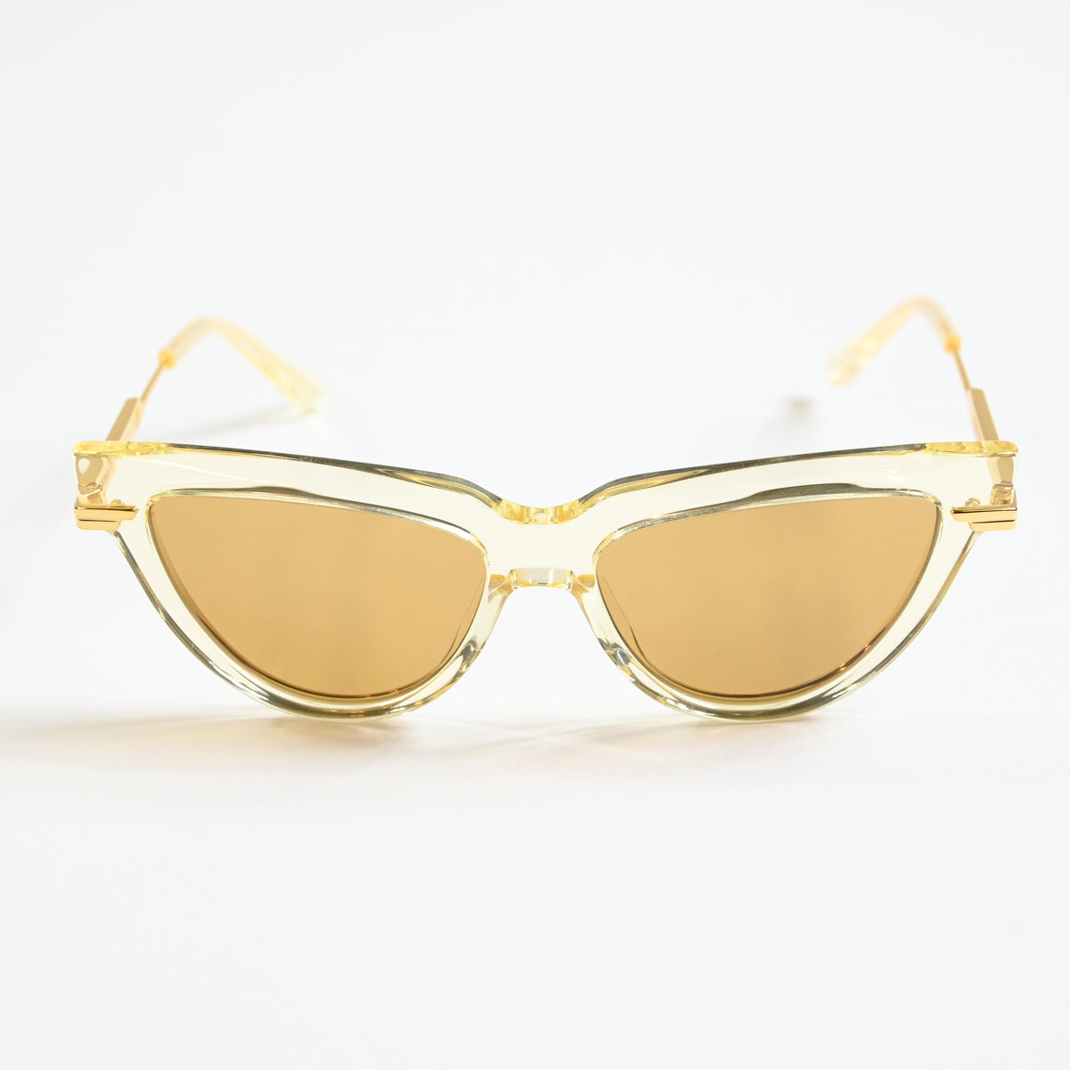 Bottega BV1265S 004 Womens Authentic Sunglasses Clear Yellow/Gold, 54mm - New