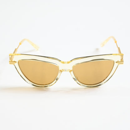 Bottega BV1265S 004 Womens Authentic Sunglasses Clear Yellow/Gold, 54mm - New