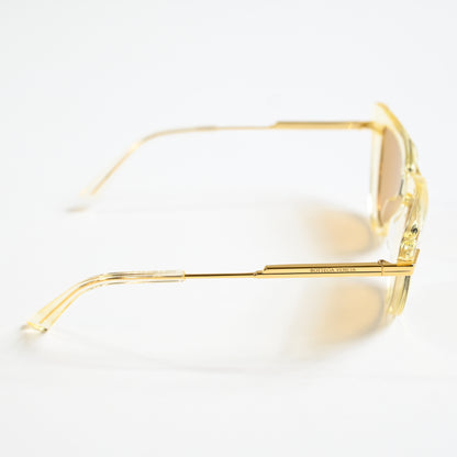 Bottega BV1265S 004 Womens Authentic Sunglasses Clear Yellow/Gold, 54mm - New