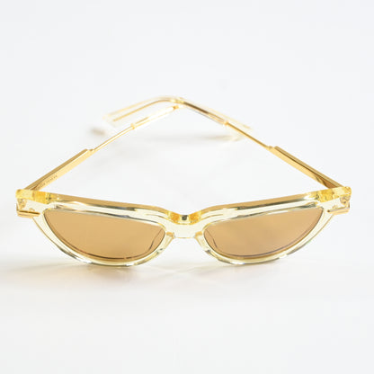 Bottega BV1265S 004 Womens Authentic Sunglasses Clear Yellow/Gold, 54mm - New