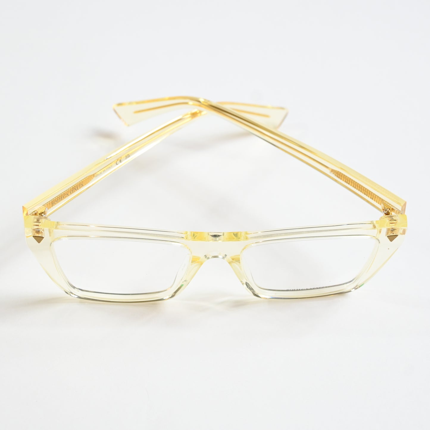 Bottega BV1258O 004 Unisex Authentic Eyeglasses Clear Yellow, 53mm - New