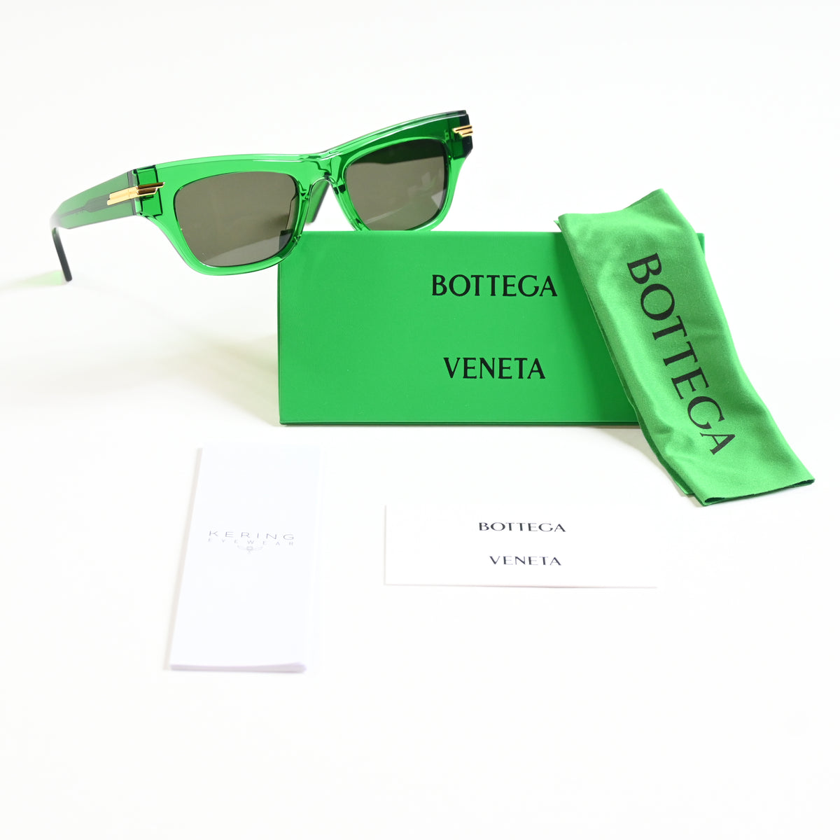 Bottega BV1122S 004 Womens Authentic Sunglasses Lime/Gold, 51mm - New