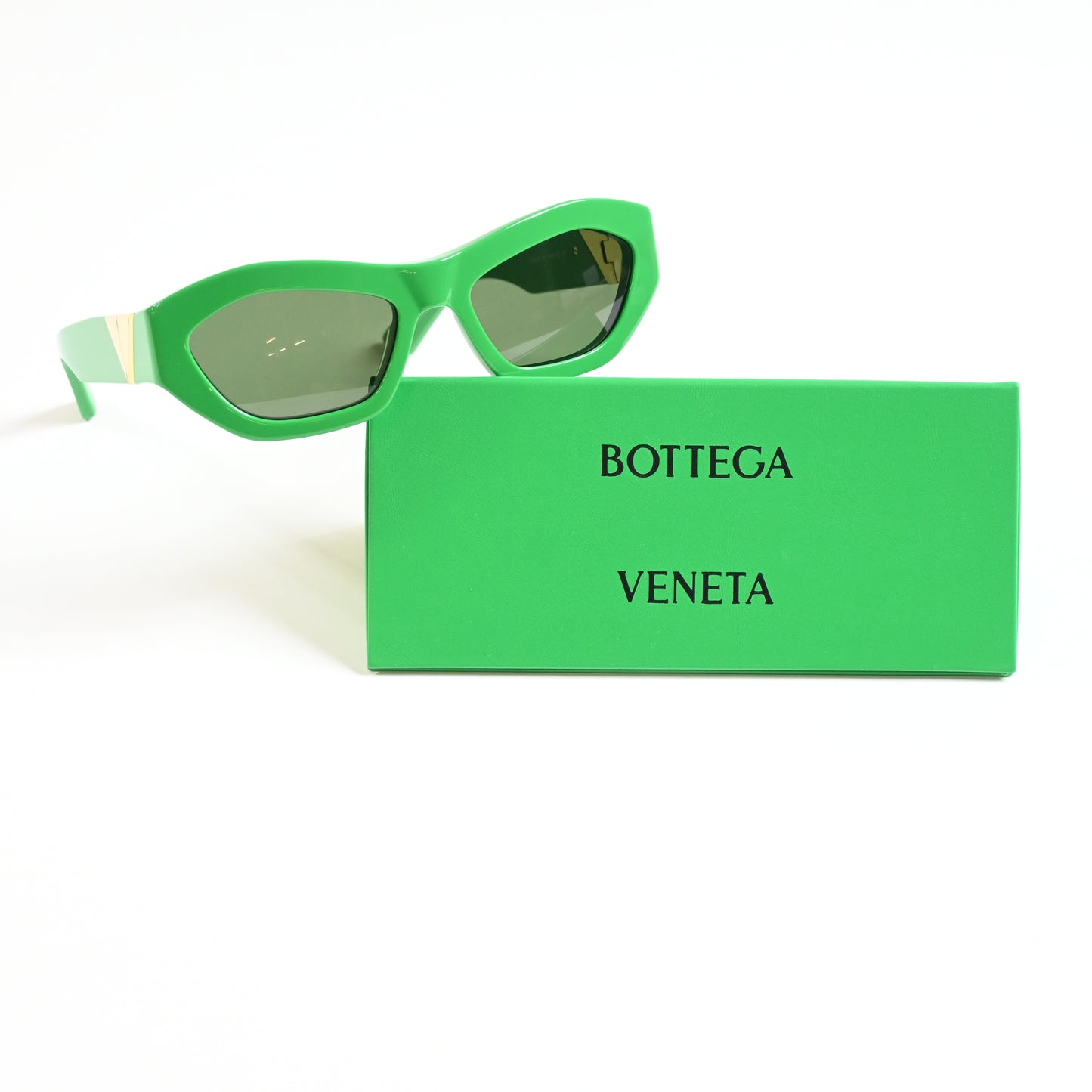 Bottega BV1221S 003 Womens Authentic Sunglasses Lime/Gold, 54mm - New