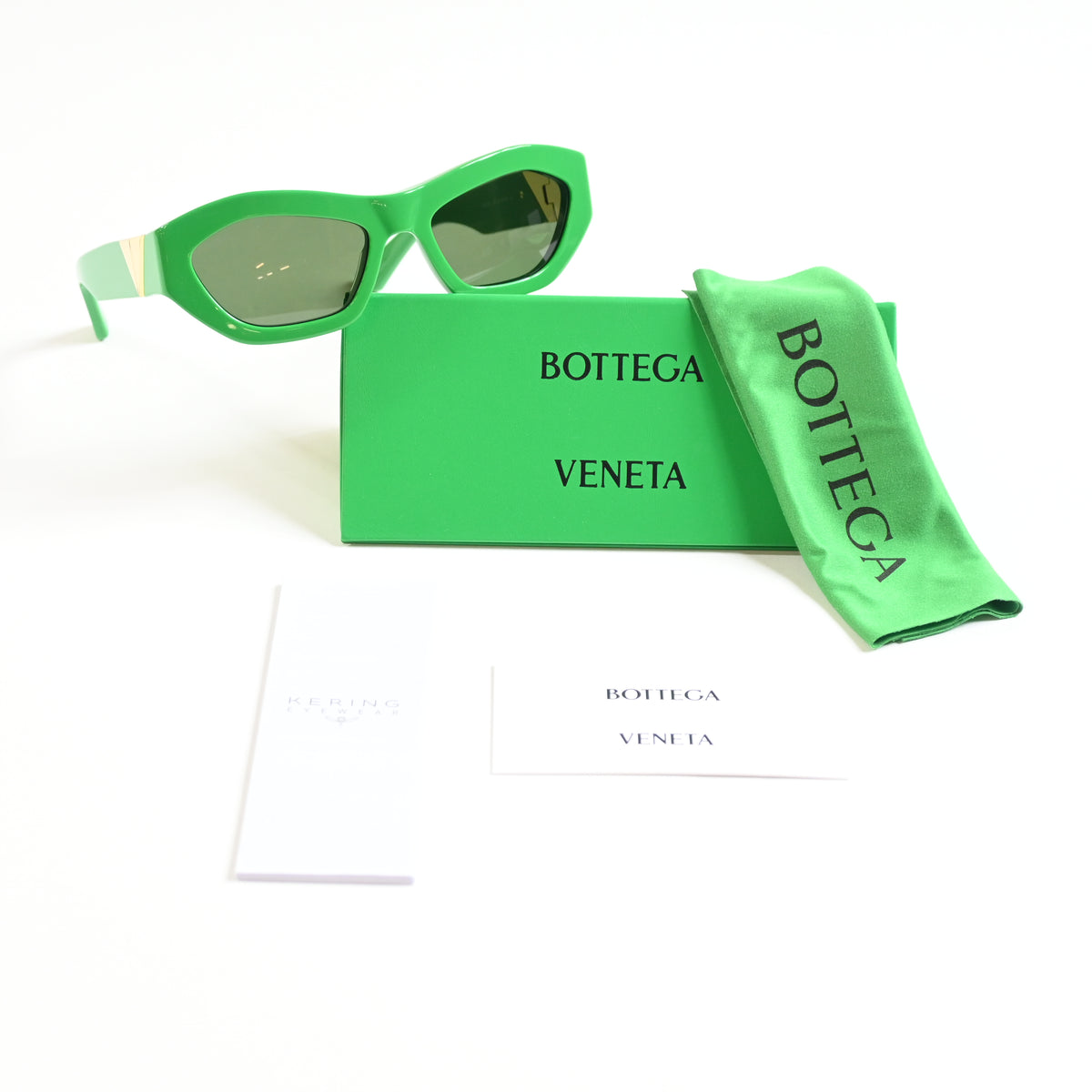 Bottega BV1221S 003 Womens Authentic Sunglasses Lime/Gold, 54mm - New