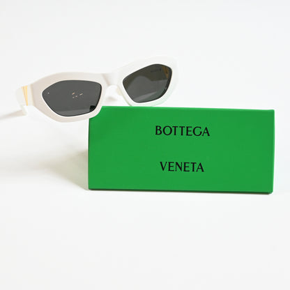 Bottega BV1221S 004 Womens Authentic Sunglasses White/Gold, 54mm - New