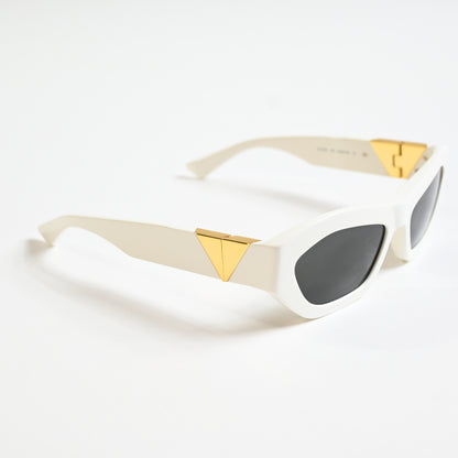 Bottega BV1221S 004 Womens Authentic Sunglasses White/Gold, 54mm - New