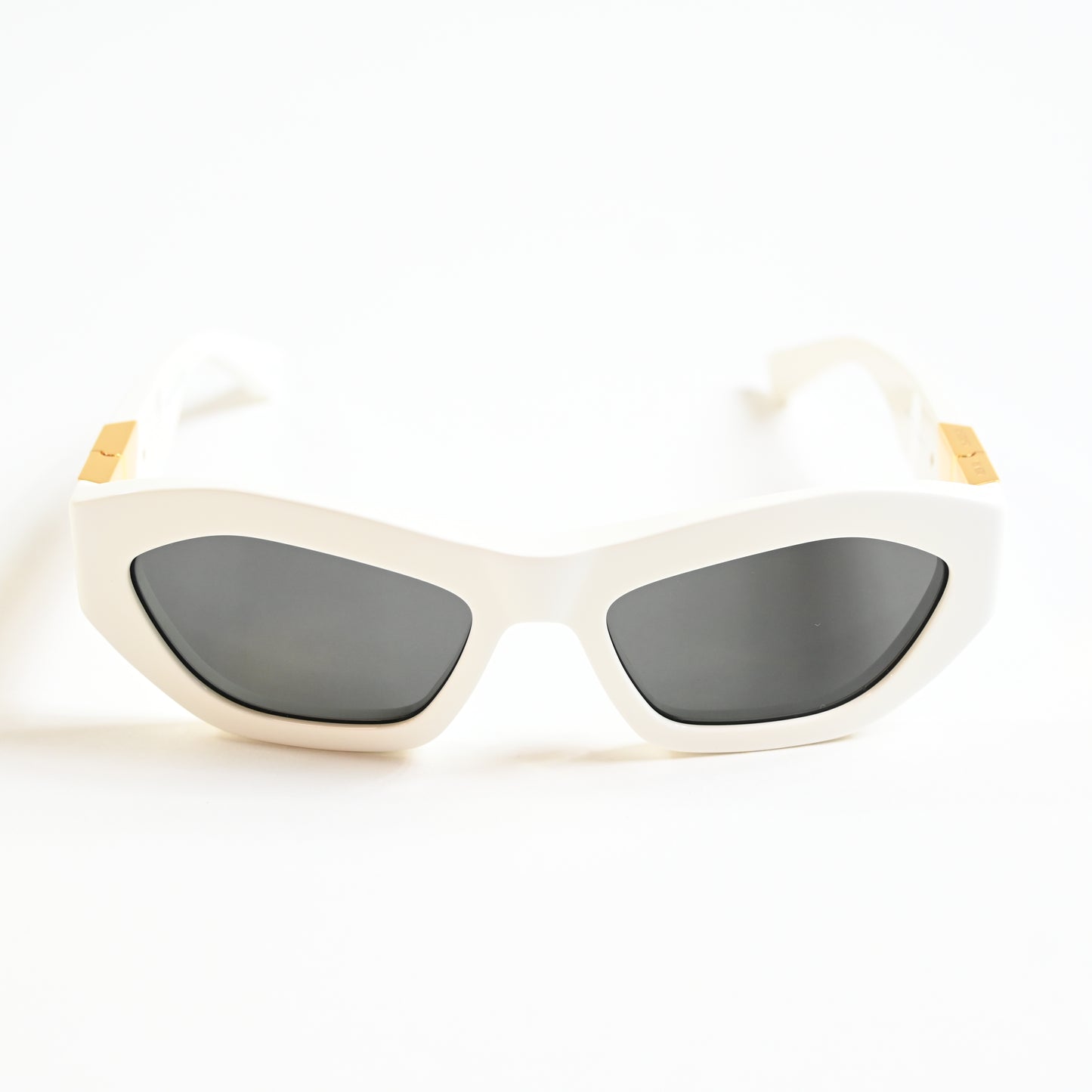 Bottega BV1221S 004 Womens Authentic Sunglasses White/Gold, 54mm - New