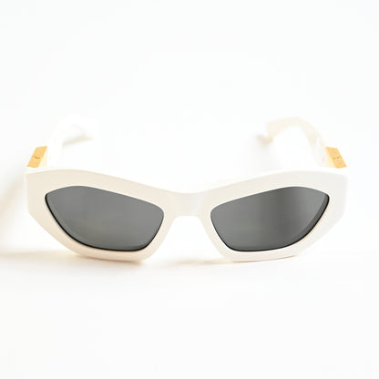 Bottega BV1221S 004 Womens Authentic Sunglasses White/Gold, 54mm - New
