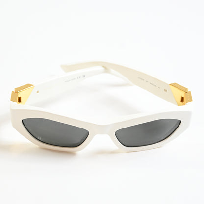 Bottega BV1221S 004 Womens Authentic Sunglasses White/Gold, 54mm - New