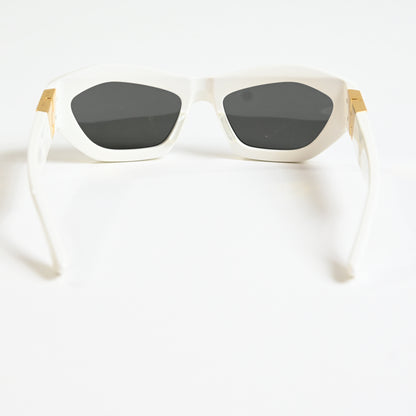 Bottega BV1221S 004 Womens Authentic Sunglasses White/Gold, 54mm - New