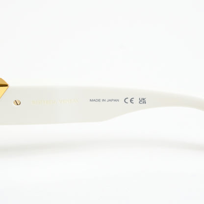 Bottega BV1221S 004 Womens Authentic Sunglasses White/Gold, 54mm - New