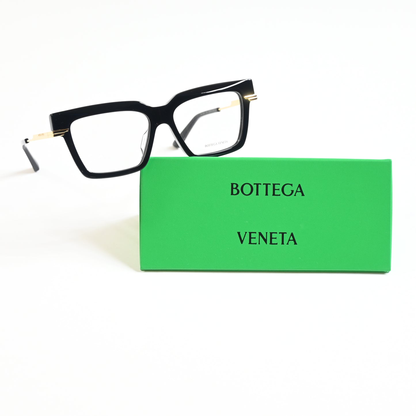 Bottega BV1243O 001 Womens Authentic Eyeglasses Black/Gold, 53mm - New
