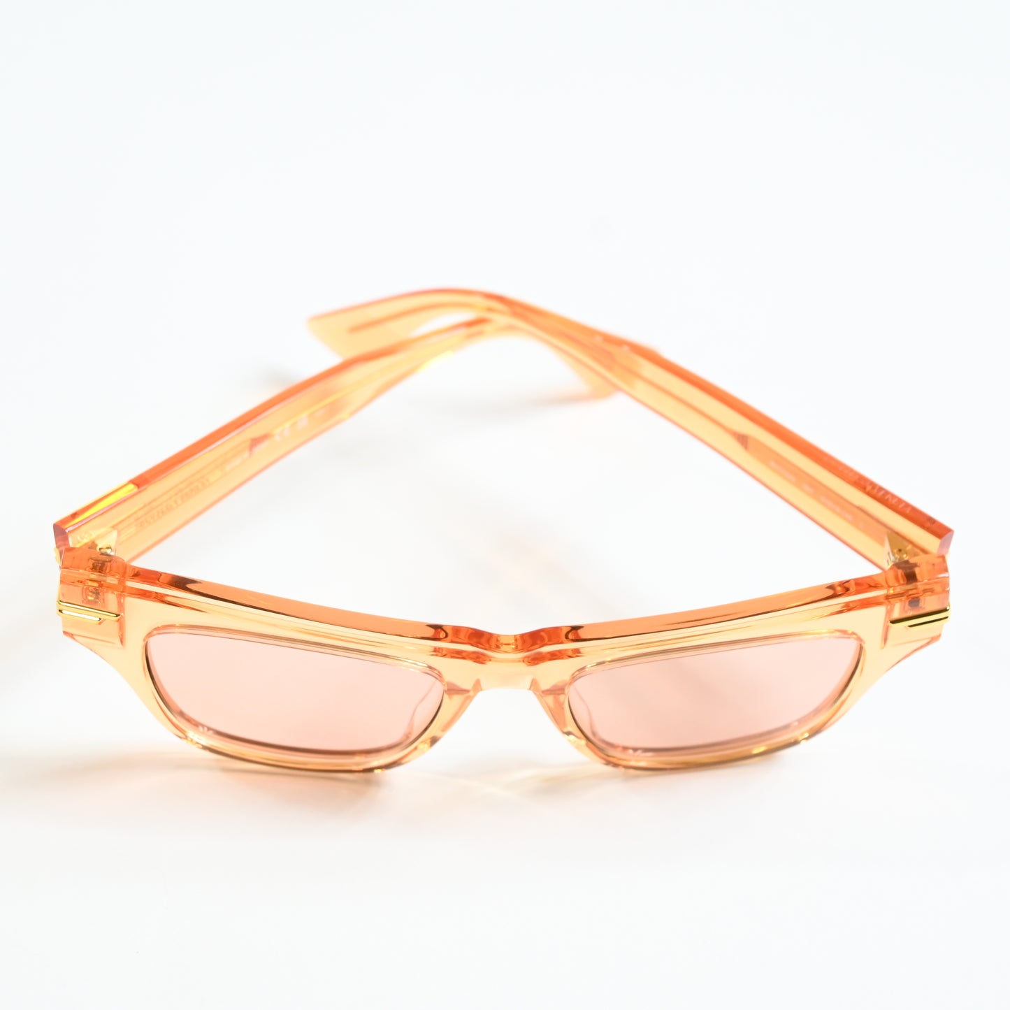 Bottega BV1122S 007 Womens Authentic Sunglasses Clear Orange, 51mm - New