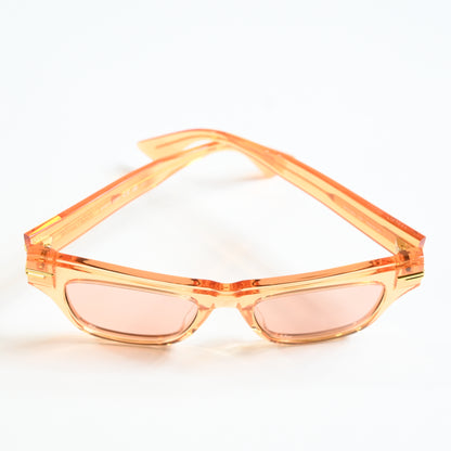 Bottega BV1122S 007 Womens Authentic Sunglasses Clear Orange, 51mm - New