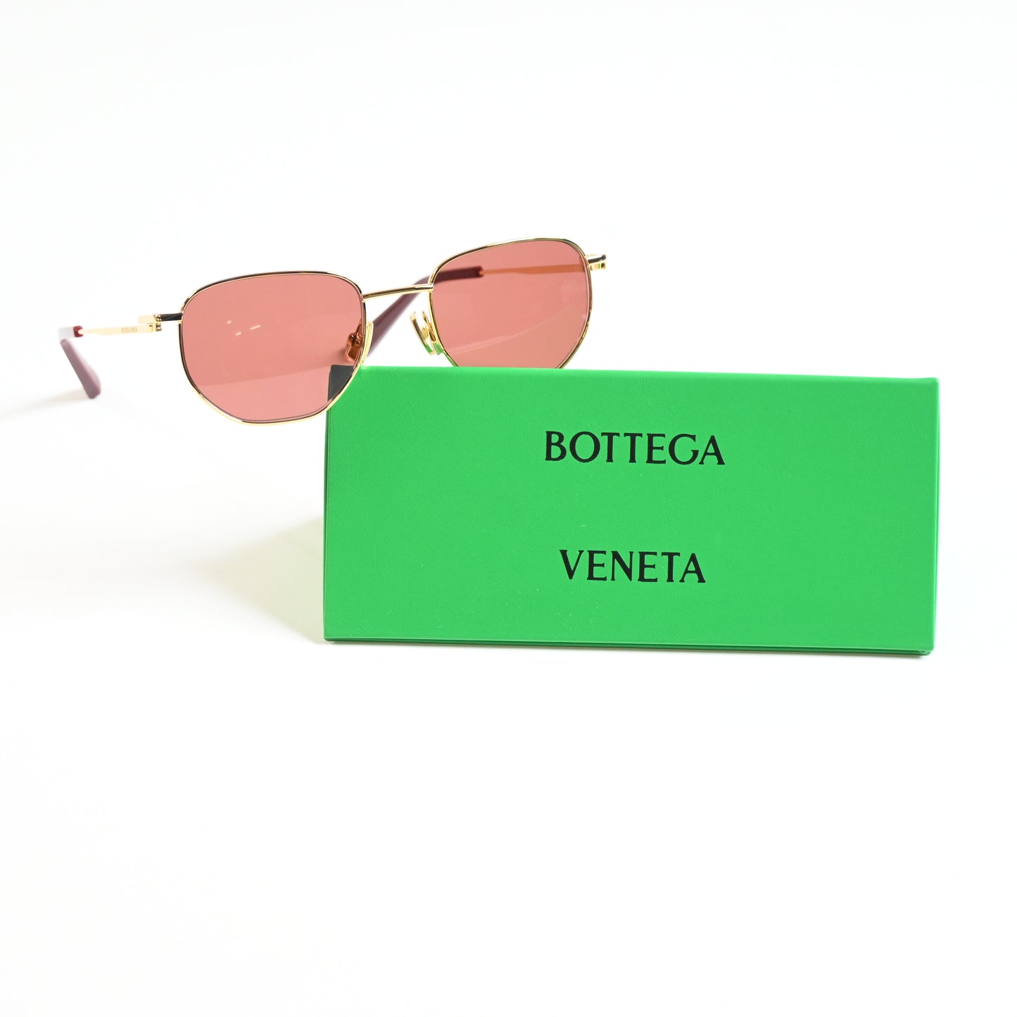 Bottega BV1301S 003 Unisex Authentic Sunglasses Gold/Brown, 50mm - New