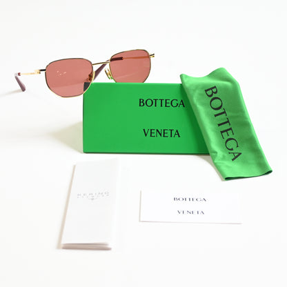 Bottega BV1301S 003 Unisex Authentic Sunglasses Gold/Brown, 50mm - New