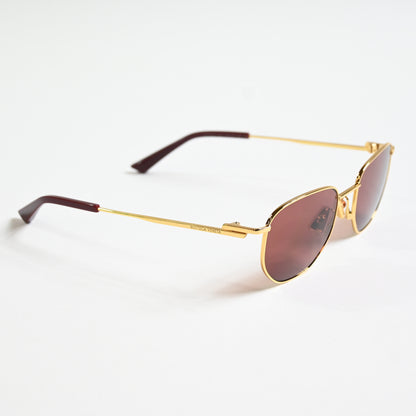 Bottega BV1301S 003 Unisex Authentic Sunglasses Gold/Brown, 50mm - New